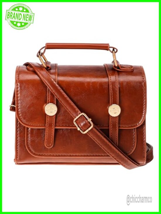 Handbags - Vintage Small Handbag Women PU Crossbody with Handle Spacious Shoulder Bag